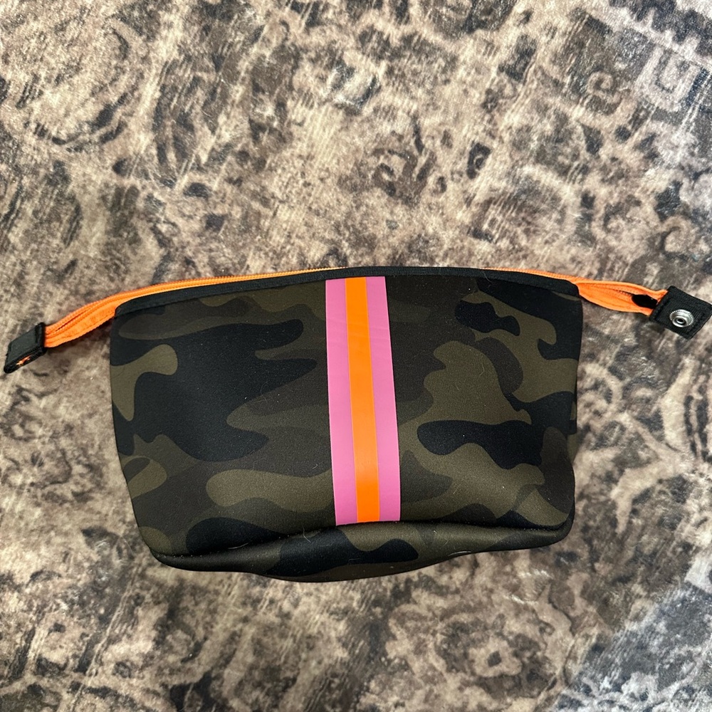 Camouflage Belt Bag with Orange and Pink Stripe